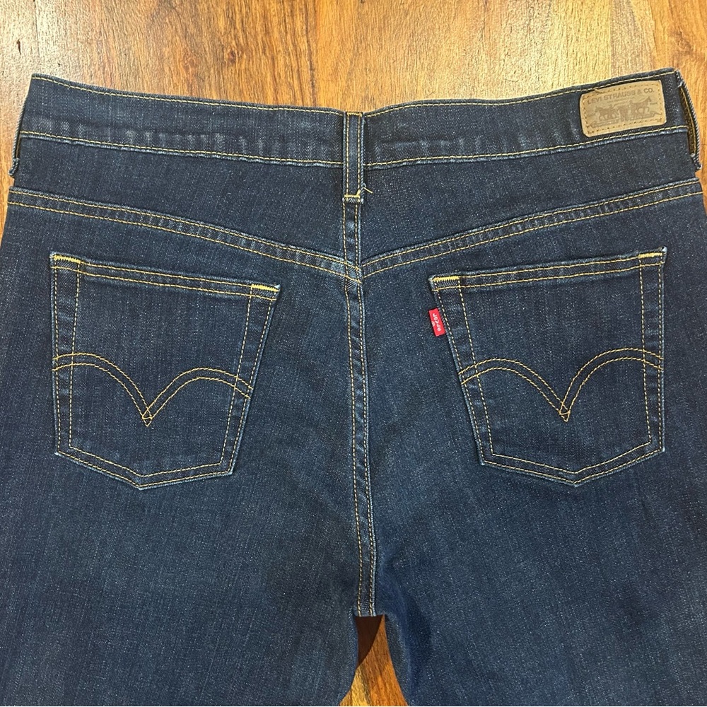 Levi Strauss 515 Bootcut size 10 long Dark Wash Jeans - Picture 12 of 14